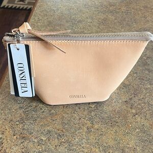 Consuela Cream Leather Cosmetic Bag- medium tool kit Diego